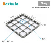 Étagère de rangement multifonctionnelle pour restaurant en PP à 16 compartiments pour verres à vin et vaisselle, compatible lave-vaisselle