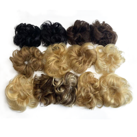 Bouclés Donut Updo Chignon Chignon Double Dessiné Remy Cheveux Qualité Messy Chinois Cheveux Morceaux