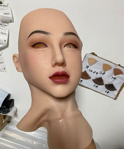 Delicado hacer cara femenina hombre a mujer máscara de cabeza falsa silicona para accesorios de Cosplay disfraz espectáculo de Halloween - Product Image 5