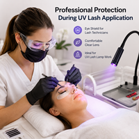 Lunettes de protection UV pour extensions de cils, lampes UV LED pour le durcissement des cils, lunettes de sécurité transparentes enveloppantes