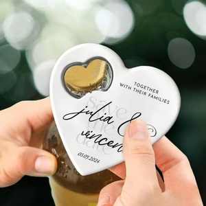 Abridor de Botellas Creativo en Forma de Corazón, Impresión a Color con Logotipo Personalizado, Recuerdo para Invitados de Bodas, Cumpleaños y Fiestas - Product Image 4