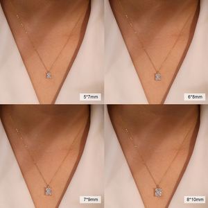 สร้อยคอจี้ทรงสี่เหลี่ยมเงินแท้ S925 ชุบทอง 14K ประดับเพชร CZ เกรด 8A ดีไซน์ใหม่ สำหรับผู้หญิง รับผลิตแบบ OEM ODM - Product Image 4