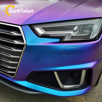Autocollant caméléon violet Super brillant en vinyle holographique pour voiture, sans bulles d'air