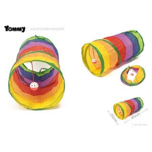 Túnel arcoíris Yommy Pet de 120 cm, túnel de juego colorido para gatos y mascotas pequeñas - Product Image 3