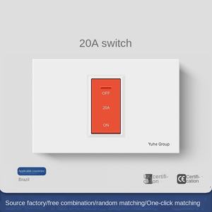 Interrupteur mural allemand et prise de type 118, panneau PC 1/2/3/4 voies, 1/2 interrupteur ouvert - Product Image 4