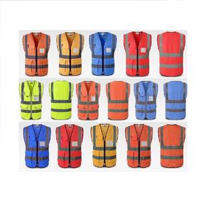 Straßen verkehrs sicherheits weste mit Logo mit mehreren Taschen Benutzer definierte reflektierende Fahrbahn sicherheit Weste Licht weste - Product Image 2