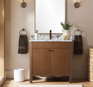 48" Modern Water Resistant Solid <b>Wood</b> Bathroom <b>Vanity</b> Cabinet with Porcelain Basin for Hotel Use - Product Image 5