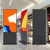 Support de sol HD intérieur pour signalisation numérique Écran vidéo tactile IR Display75/86 pouces Android Advertising Monitor Interactive Wall Totem