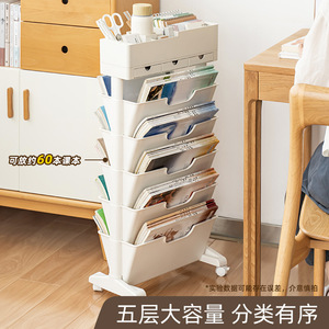 Portable Document Trays Plastic Storage Cart With Wheels For Office Home Organization 70.5X38X84 Cm - Product Image 4