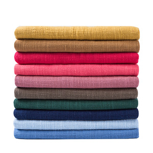 In Stock Linen Look Slub Cotton Crinkle Fabric For Dress Napkin <b>Tea</b> Towel - Product Image 1