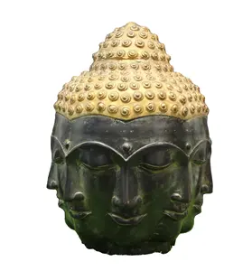 Messing Idol 8 Gesicht Buddha Kopf Home Decor Statue Figur