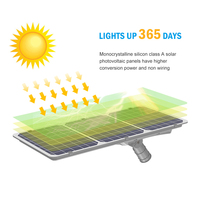 Vente directe de Chine, lampadaire solaire LED intégré tout-en-un, étanche IP66, 60w 80w 100w, pour extérieur