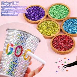 Piedras de Estrás para Decoración, Gemas Multicolores de 3mm con Reverso Plano para Arte con Diamantes, Kit de Decoración con 3 Piezas de Pegamento para Joyería B7000 de 10ml - Product Image 3