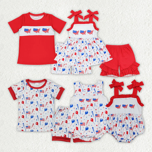 Boutique Children <b>Clothes</b> Set Baby Girls Kids Short Sleeves Embroidery Mama's Girl <b>Clothes</b> Outfits - Product Image 4