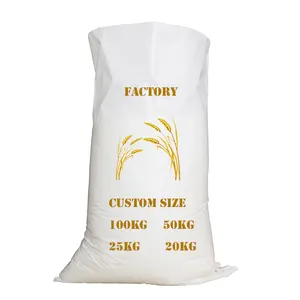 white printed empty plastic 25kg 100kg polypropylene sack woven pp bags 50kg 50lb 100lb for sale packing rice corn grain maize