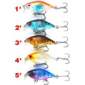 Señuelo de Pesca Crank de 4cm y 4.6g, 5 Colores, con Ojos 3D, Cebo Artificial Duro con Anzuelo Triple - Product Image 3
