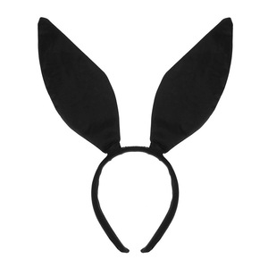 Diademas con orejas de conejo en blanco y negro para accesorios de disfraces de Pascua, accesorios temáticos de animales de tela - Product Image 2