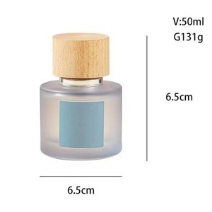 Flaconi Vuoti per Profumo Vintage da 30ml 50ml 100ml, Verde Fumé Rosso Blu Satinato, Bottiglie Rotonde in Vetro da <span class=keywords><strong>50</strong></span> <span class=keywords><strong>ml</strong></span> con Tappo in Legno - Product Image 3