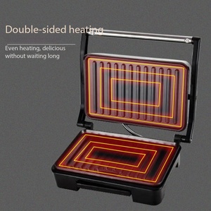 Máquina para hacer sándwiches, parrilla eléctrica para bistecs, máquina para hacer panini, sartén antiadherente de acero inoxidable para el hogar, 850W, máquina para desayunos y barbacoa - Product Image 2