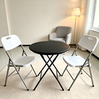 Table pliante portable en plastique, table ronde, tables blanches pour fêtes