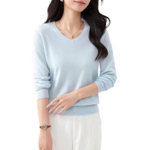 2025 Offres Spéciales <span class=keywords><strong>prix</strong></span> du fabricant <span class=keywords><strong>pull</strong></span> en laine 100% pour femmes avec <span class=keywords><strong>pull</strong></span> à <span class=keywords><strong>col</strong></span> en <span class=keywords><strong>V</strong></span> de différentes couleurs - Product Image 2