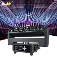 GEVV - Luz Móvil LED de Doble Cara con Cuchilla Giratoria, 6 x 40 W, RGBW 4 en 1, DMX512, Efecto Beam Wash Strobe, para Escenarios, Bares, Discotecas y Clubes