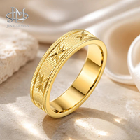 Bague de mariage unisexe JLM en acier titane électroplaqué, motif feuille en U, gravée, modèle A219, personnalisable