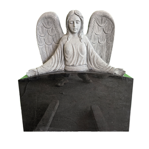 Lápida Conmemorativa de Granito Negro UNION Traditional con Ángel Guardián Pequeño, Altura 28 pulgadas - Product Image 5