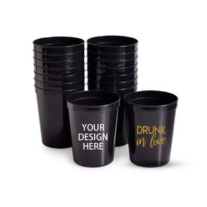 Gobelets en plastique noir avec impression de logo personnalisé, tailles 8oz, 12oz, 16oz, 22oz, fournitures pour fêtes et événements, commandes en gros, prix de gros - Product Image 1