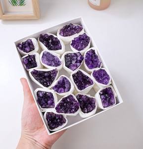 Toptan doğal brezilya ametist küme hayvan tasarım oyma taş seti çevre dostu yarı değerli taş el sanatları Feng Shui - Product Image 6