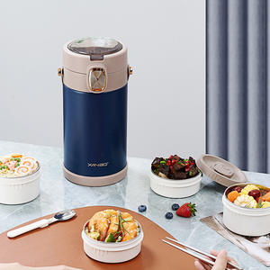 उच्च गुणवत्ता 1.8/<span class=keywords><strong>2.3</strong></span>/2.8l 304 स्टेनलेस स्टील थर्मल इन्सुलेट वयस्क दोपहर के भोजन बॉक्स फोल्डेबल चम्मच चॉपस्टिक पीपी - Product Image 4