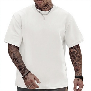 Camiseta de algodón grueso con cuello redondo y corte holgado para hombre, proveedor mayorista - Product Image 1