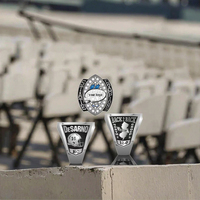 Bague de championnat personnalisée en alliage plaqué or/argent avec serti de topazes, unisexe, pour baseball, softball, basketball