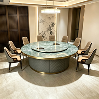 Table de salle à manger d'hôtel, grande table ronde en marbre, table électrique en marbre, table ronde moderne pour 20 personnes, restaurant, villa, club