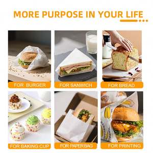 Gobelets à pâtisserie en papier anti-graisse non imprimés personnalisés 30g sans PFAS résistants à la chaleur pour hamburgers pain pour la cuisson alimentaire personnalisée - Product Image 2