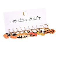 Vente chaude Halloween femmes à la mode nouveau alliage bijoux créatif fantôme diable citrouille conception boucles d'oreilles ensemble papillon dessin animé