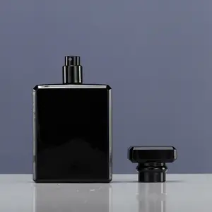 도매 50ml 100ml 빈 블랙 유리 리필 향수 병 스프레이 분무기