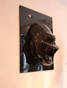 Nero Decorazione Della Parete Scultura Appeso Gorilla <span class=keywords><strong>Testa</strong></span> <span class=keywords><strong>Statua</strong></span> Realistica - Product Image 6