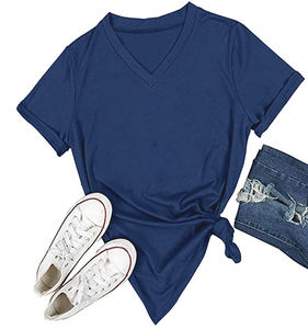 <span class=keywords><strong>T</strong></span>-<span class=keywords><strong>Shirt</strong></span> Personalizzate da <span class=keywords><strong>Donna</strong></span> con <span class=keywords><strong>Scollo</strong></span> a <span class=keywords><strong>V</strong></span>, Estive, Casual, con Stampa di Lettere, Maniche Corte, Grafica Stampata - Product Image 4