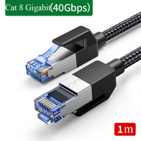 Cable Ethernet de Nailon Ms New de 1M, Cable de Red Gigabit Cat 8 de Alta Velocidad 40Gbps