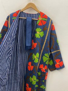 Women's Handmade Long Velvet Suzani Kimono <b>Robe</b> Floral Embroidered Boho <b>Coat</b> Luxury Boutique Outerwear - Product Image 6