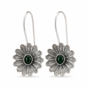 Orecchini Pendenti Vintage con Fiore di Loto Verde, Gioielli Creativi di Moda per Donne - Product Image 1