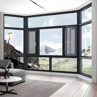 Ventana Abatible Moderna de Aluminio con Marco Estrecho, Aislamiento Acústico, Triple Acristalamiento y Rotura de Puente Térmico para Casa Pasiva