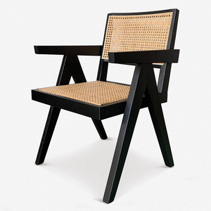 Chaises de salle à manger d'intérieur <span class=keywords><strong>en</strong></span> <span class=keywords><strong>rotin</strong></span> noir de conception d'usine de Mme Woods Chaise de meubles de salon <span class=keywords><strong>Fauteuil</strong></span> moderne de luxe - Product Image 2