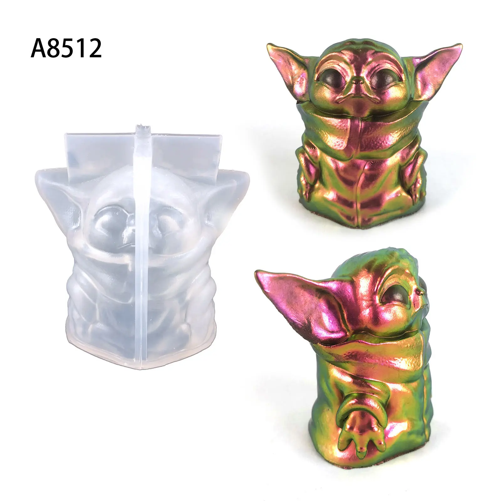 A8512 3D Yoda baby Resin Silicone Molds Epoxy Casting candle silicone Mould for DIY Craft