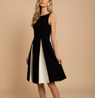 Robe d'été pour femme en laine peignée de qualité supérieure, tissée, taille naturelle, coupe ajustée, écologique, pour le bureau, fabrication OEM