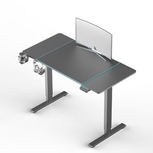 Bureau de jeu en forme de L électrique ergonomique et réglable pour ordinateur, noir, prix usine 2022 - Product Image 1