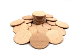 Disque rond naturel inachevé hêtre disques en bois blanc puces tranche de carte ronde bricolage artisanat pièces en bois 38mm - Product Image 5