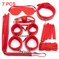 Kit de Contrainte et de Bondage SM 7 Pièces, Menottes Métalliques Sexy en Fourrure, Peluche Noire en PU, Grande Taille, Écologique, Robes Fantaisie BDSM