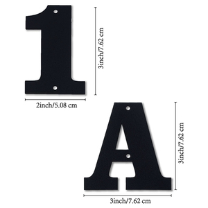 Números de Casa Modernos de Metal, Color Negro, Impermeables, con Letras del Alfabeto, <span class=keywords><strong>para</strong></span> Buzón <span class=keywords><strong>Exterior</strong></span> y Placa de Dirección Postal - Product Image 2